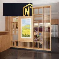 Xưởng Nội Thất Ngọc Thịnh - Vách ngăn phòng khách đẹp bằng gỗ